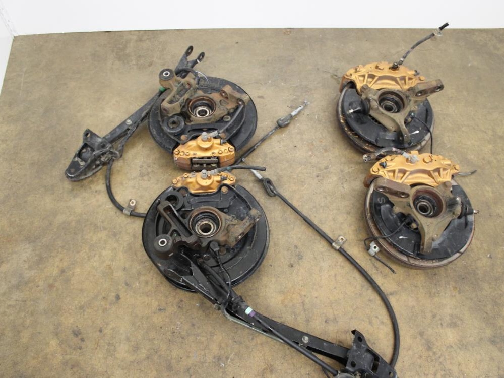 JDM 03-08 SUBARU FORESTER SG9 STI 5-LUG X100 BREMBO FRONT AND REAR BRAKES DISCS HUB KIT SET OF 4 : Image 7