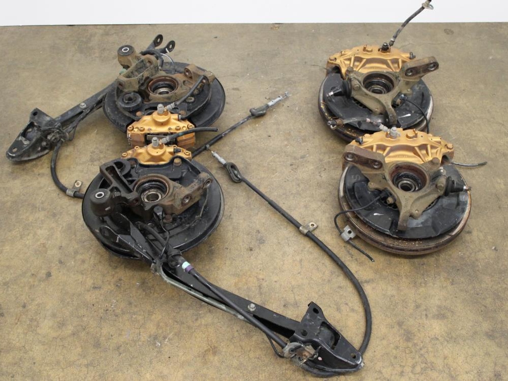 JDM 03-08 SUBARU FORESTER SG9 STI 5-LUG X100 BREMBO FRONT AND REAR BRAKES DISCS HUB KIT SET OF 4 : Image 8