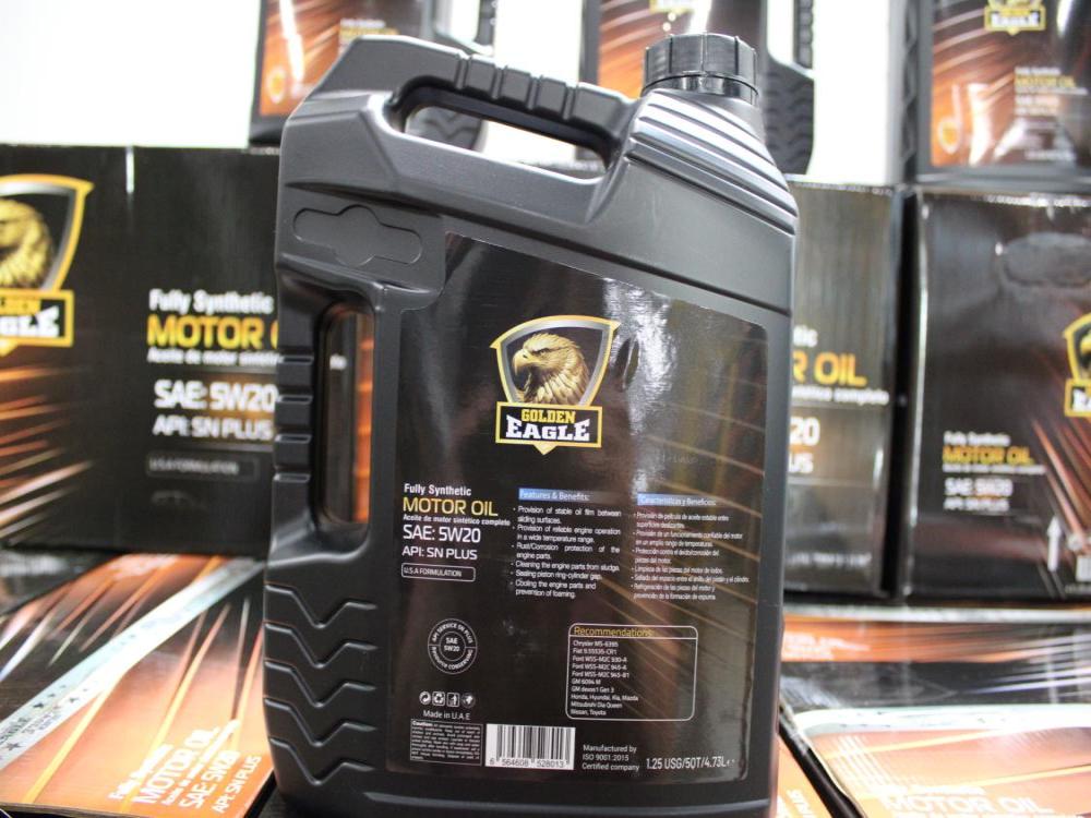 FULLY SYNTHETIC MOTOR 0IL SAE: 5W20 1.25USG 5Qts 4.73L USA FORMULATION (GOLDEN EAGLE) HOUSE BRAND: Image 6