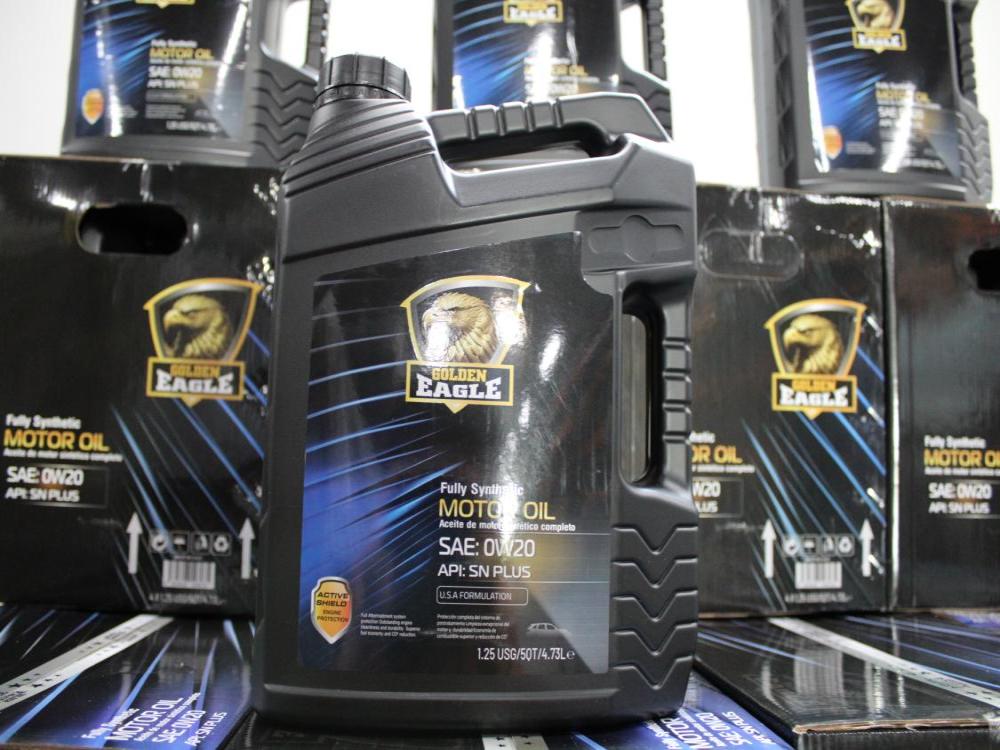 FULLY SYNTHETIC MOTOR 0IL SAE: 0W20 1.25USG 5Qts 4.73L USA FORMULATION (GOLDEN EAGLE) HOUSE BRAND: Image 4