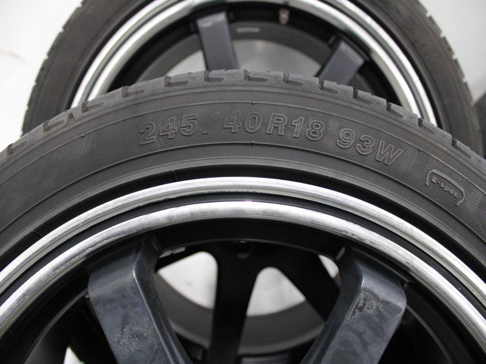 JDM 5X114.3 BOLT PATERN 18X8.5J RIMS + YOKOHAMA ECOS 245/40/R18 93W TIRES SET OF 4: Image 6