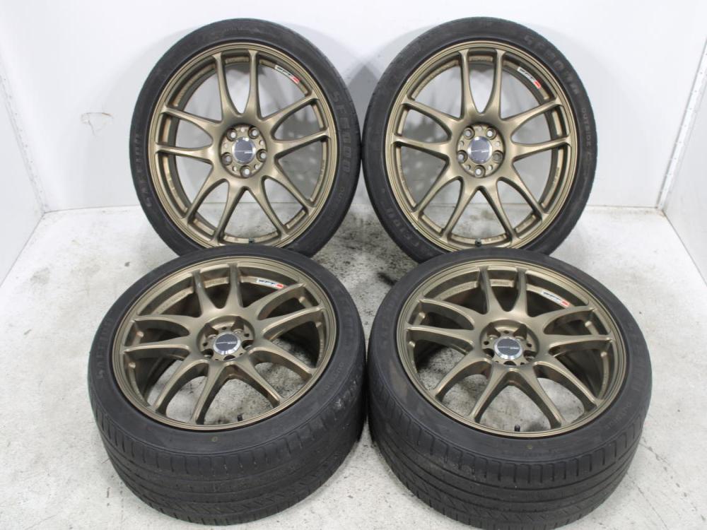 5X100 SAFFIRG SF5000 225/40ZR18 92W WORK EMOTION SET OF 4 TIRES + WHEELS: Image 1
