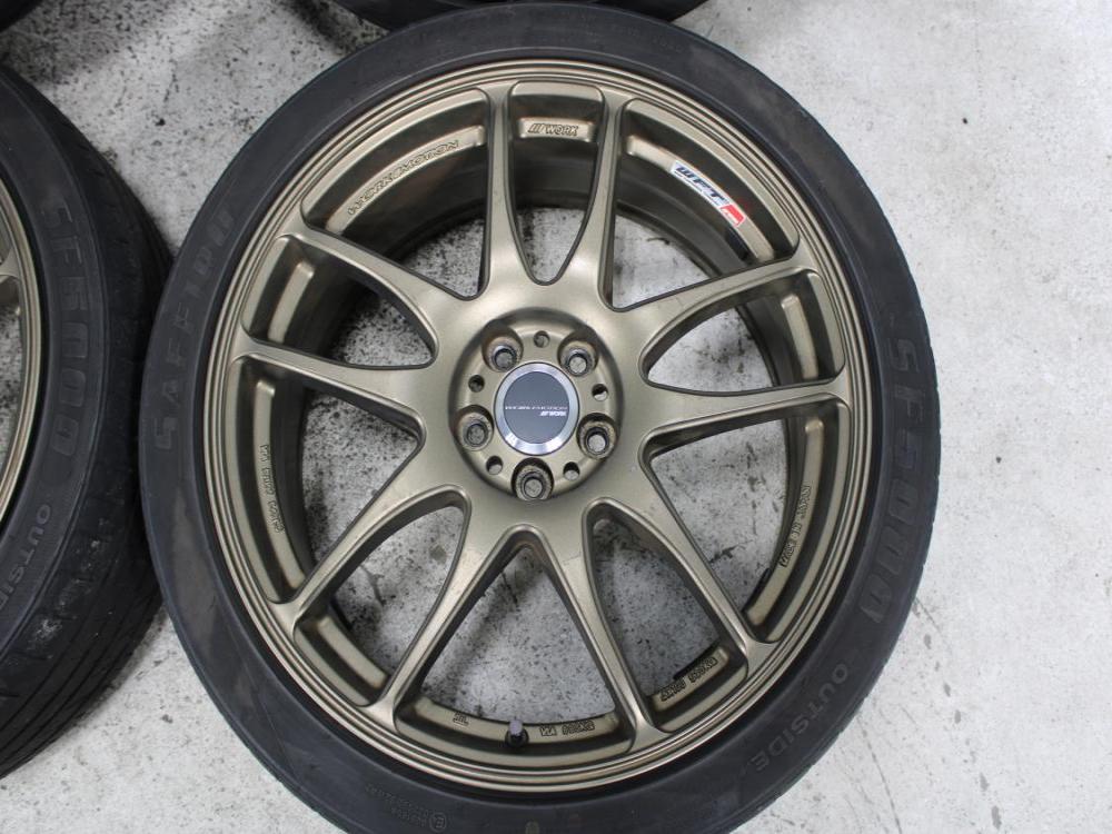 5X100 SAFFIRG SF5000 225/40ZR18 92W WORK EMOTION SET OF 4 TIRES + WHEELS: Image 2