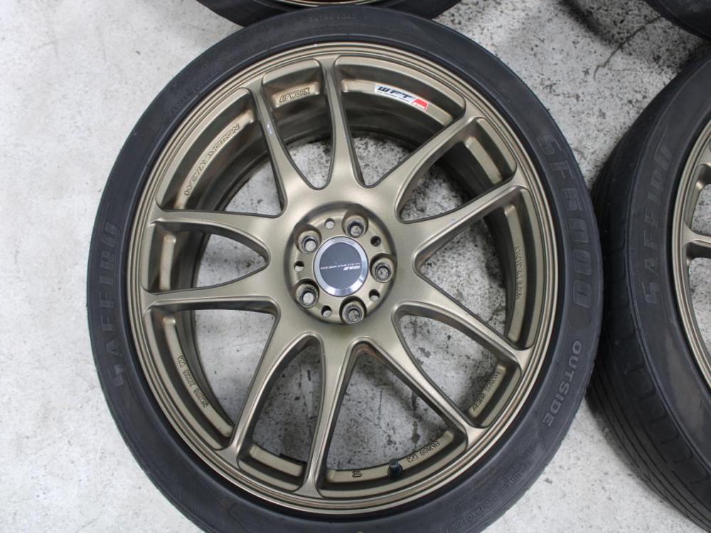 5X100 SAFFIRG SF5000 225/40ZR18 92W WORK EMOTION SET OF 4 TIRES + WHEELS: Image 3