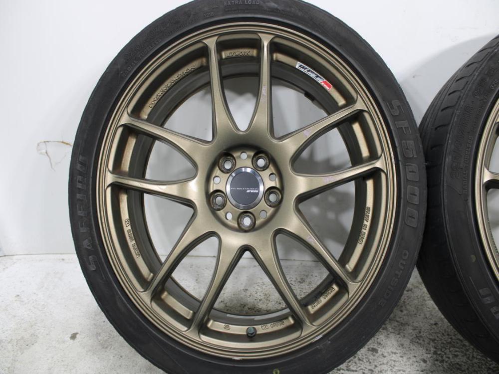 5X100 SAFFIRG SF5000 225/40ZR18 92W WORK EMOTION SET OF 4 TIRES + WHEELS: Image 4