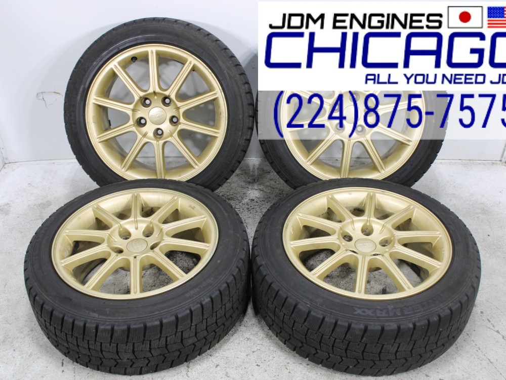 5X114.3 SUBARU STi 215/50R17 DUNLOP WINTERMAXX SET OF 4 TIRES+WHEELS