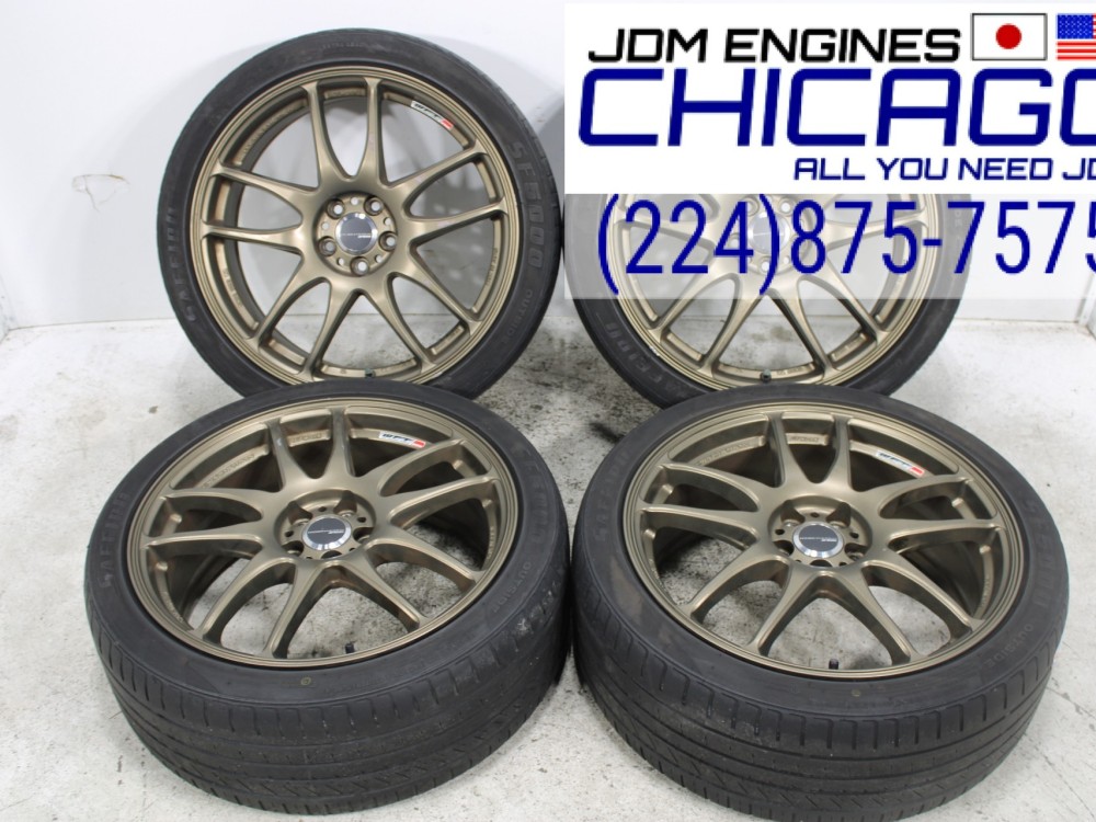 5X100 SAFFIRG SF5000 225/40ZR18 92W WORK EMOTION SET OF 4 TIRES + WHEELS