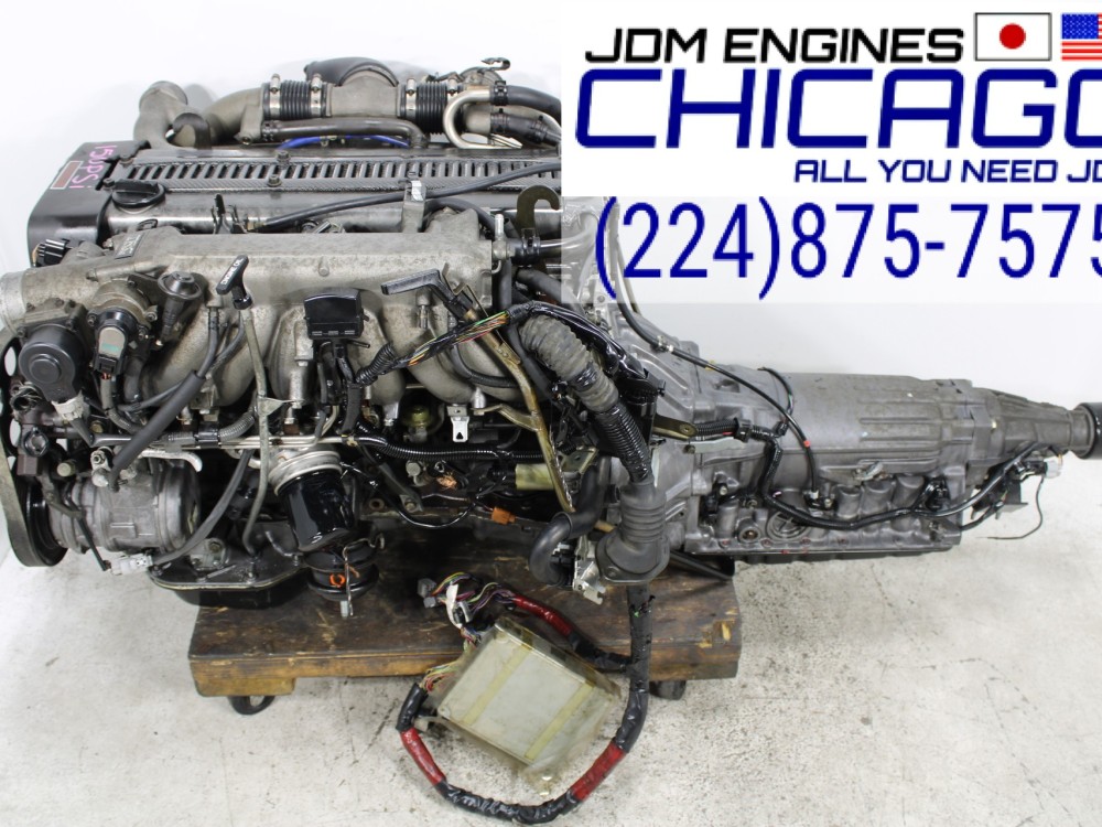 JDM 93-96 1JZ GTE front sump NonVVTi Twin Turbo 2.5L Engine Automatic Transmission Wiring & ECU